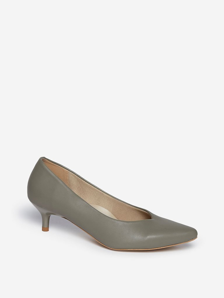 LUNA BLU Sage Green Pointy Pumps