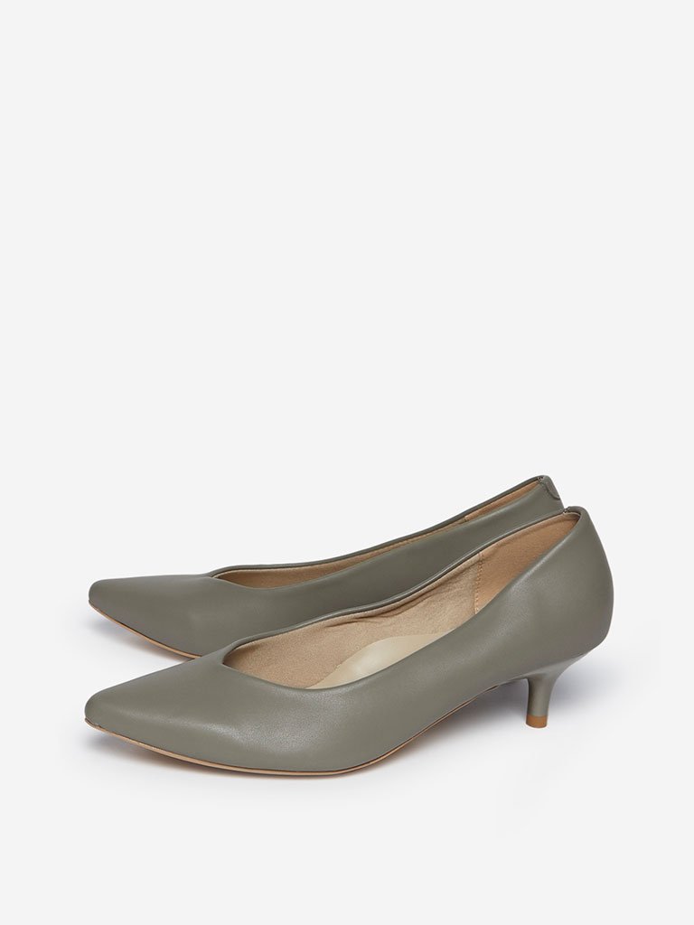 LUNA BLU Sage Green Pointy Pumps