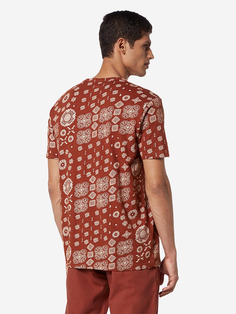 ETA Rust Printed Pure-Cotton T-Shirt