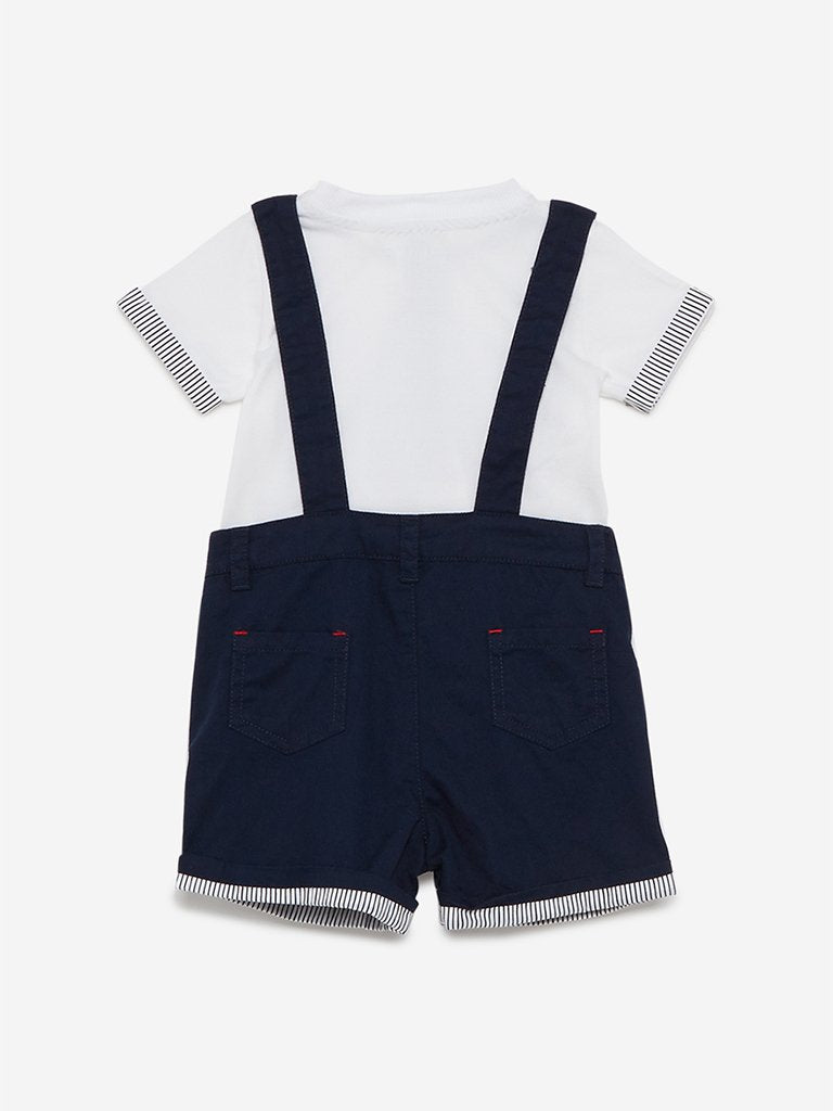 Baby HOP Navy Dungarees And T-Shirt Jamie Set