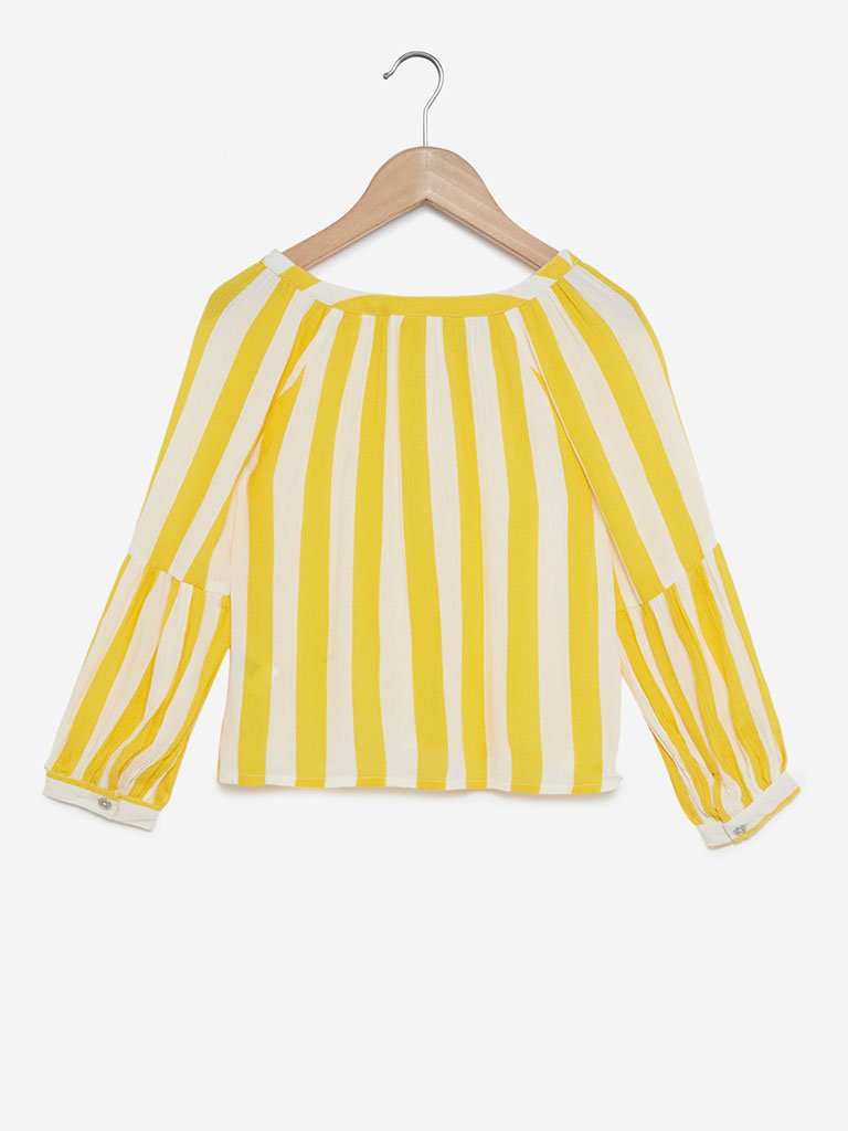 Y&F Kids White Striped Alberta Top