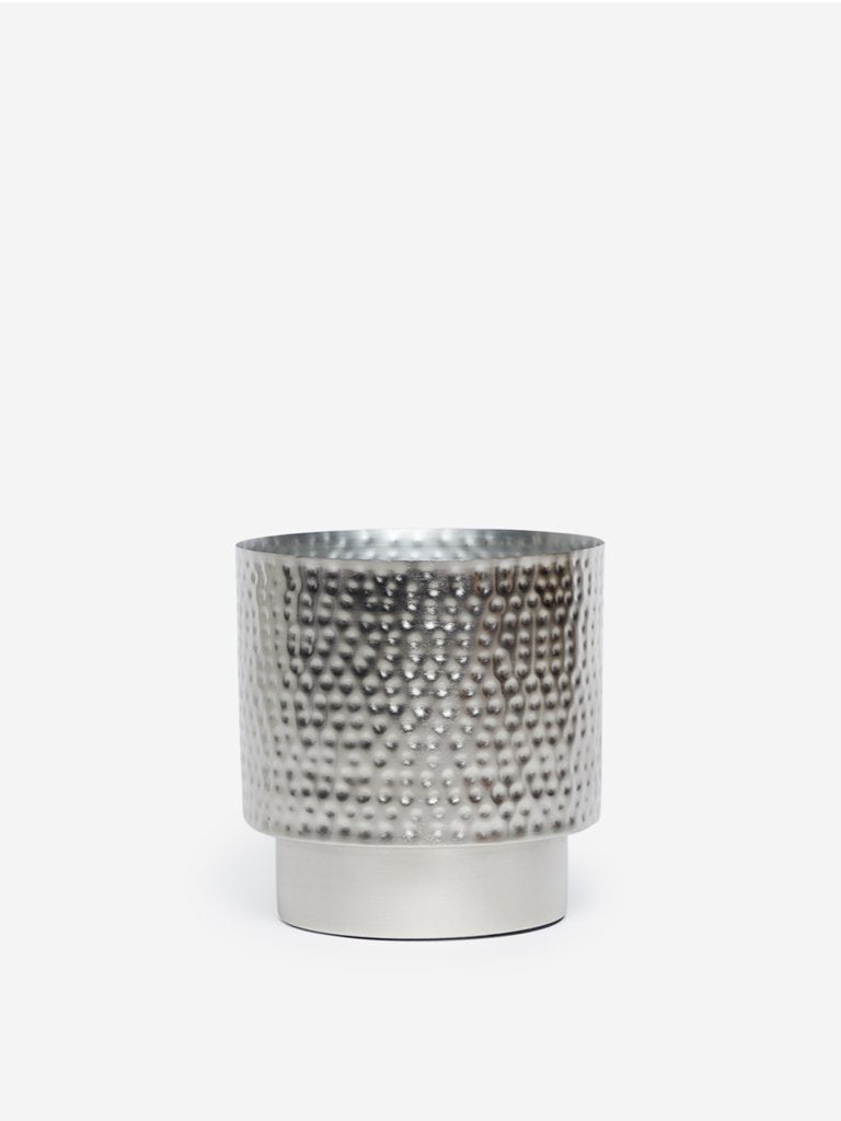 Westside Home Silver Textured Planter