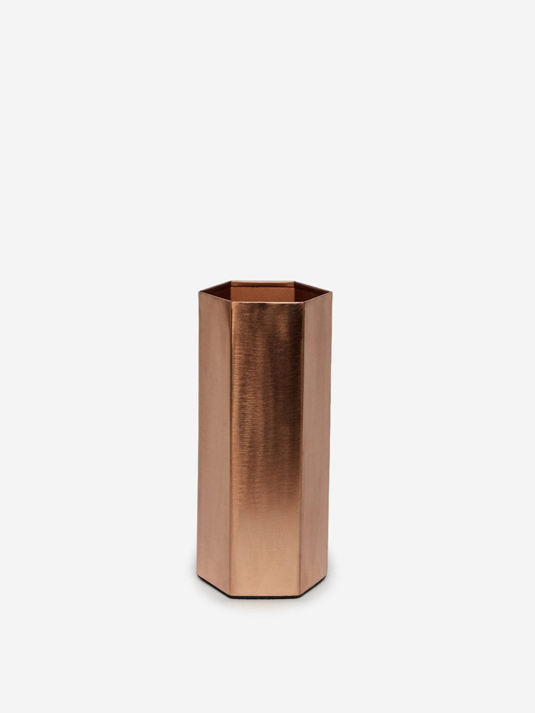 Westside Home Rose Gold Hexagonal Small Vase