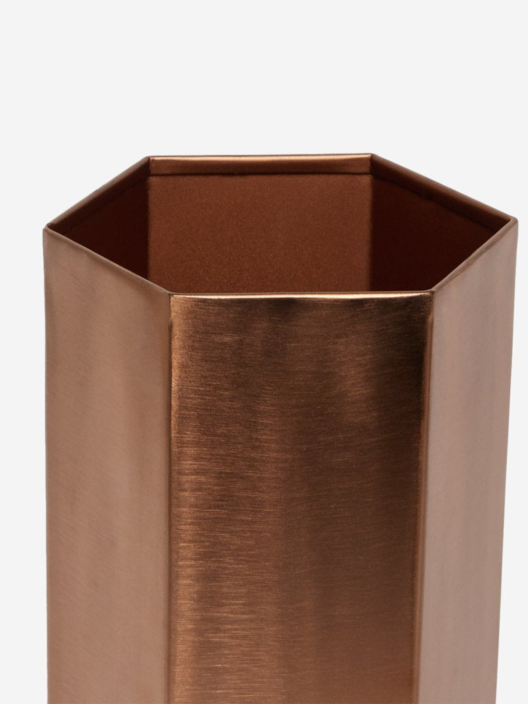 Westside Home Rose Gold Hexagonal Small Vase