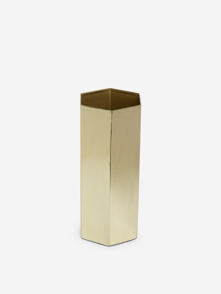 Westside Home Gold Hexagonal Small Vase
