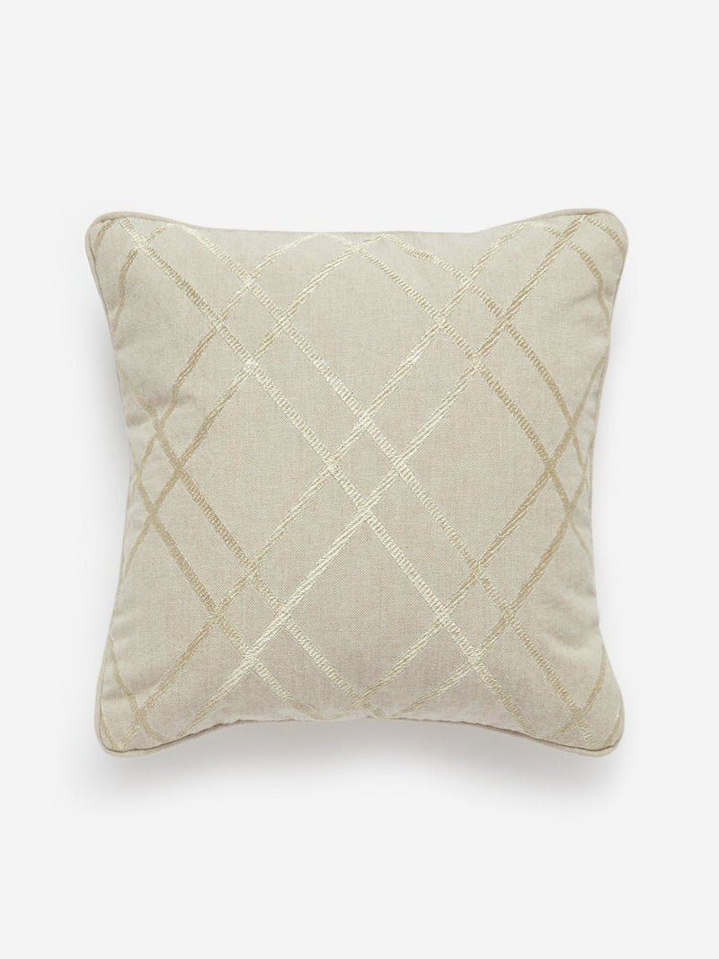 Westside Home Light Gold Embroidered Cushion Cover