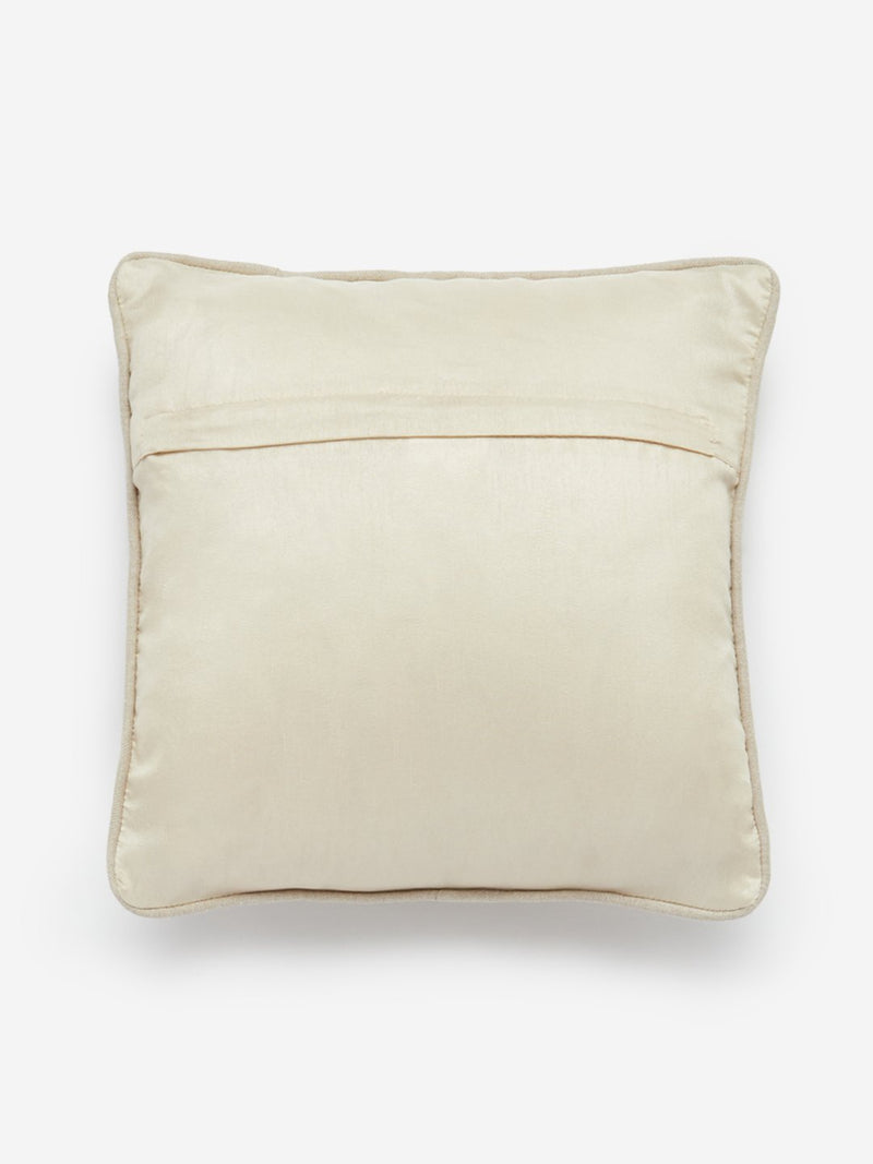 Westside Home Light Gold Embroidered Cushion Cover