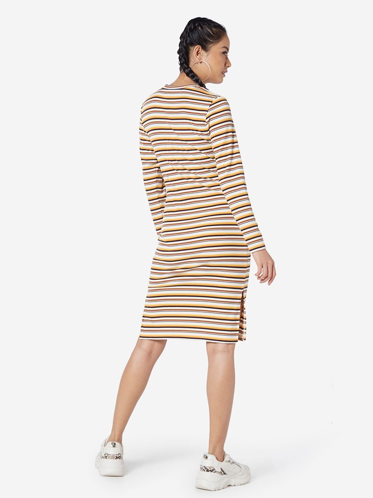 Nuon Mustard Striped Cheerio Dress