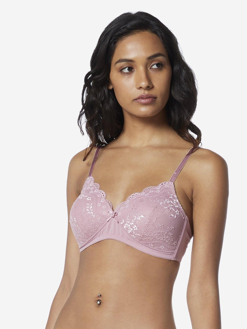 Wunderlove Light Pink Lace Non-Wired Alexa Bra