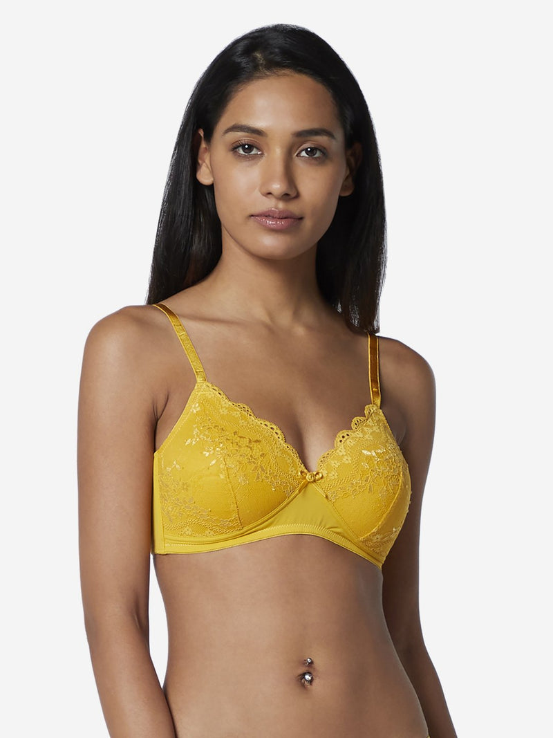 Wunderlove Mustard Lace Non-Wired Alexa Bra
