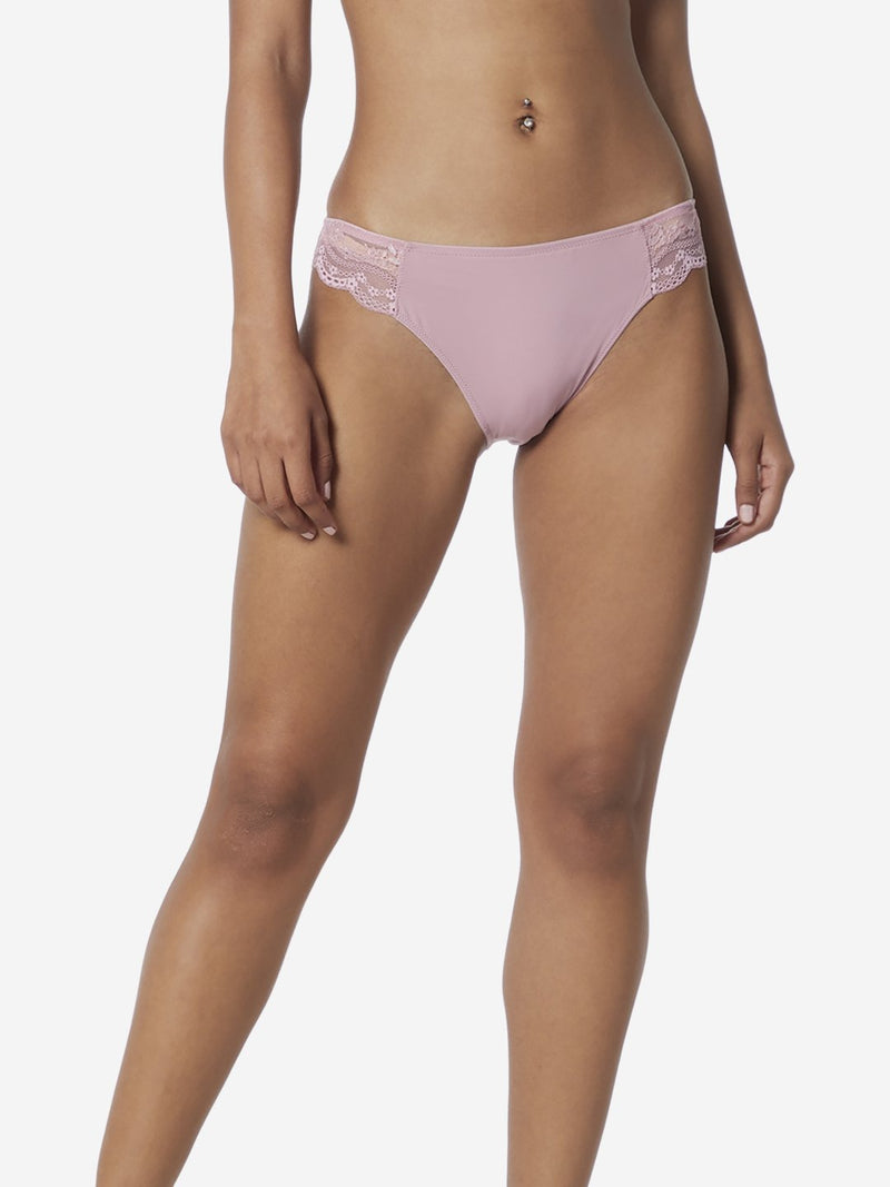 Wunderlove Light Pink Lace Hi-Leg Alexa Briefs