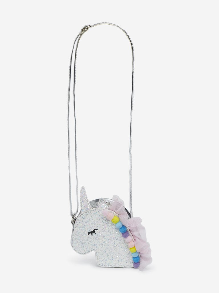 HOP Kids Silver Unicorn Patterned Sling Bag