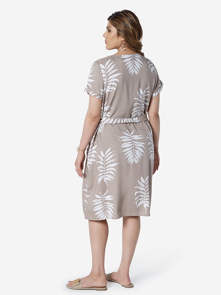 Gia Curve Taupe Sharleen Dress With Belt