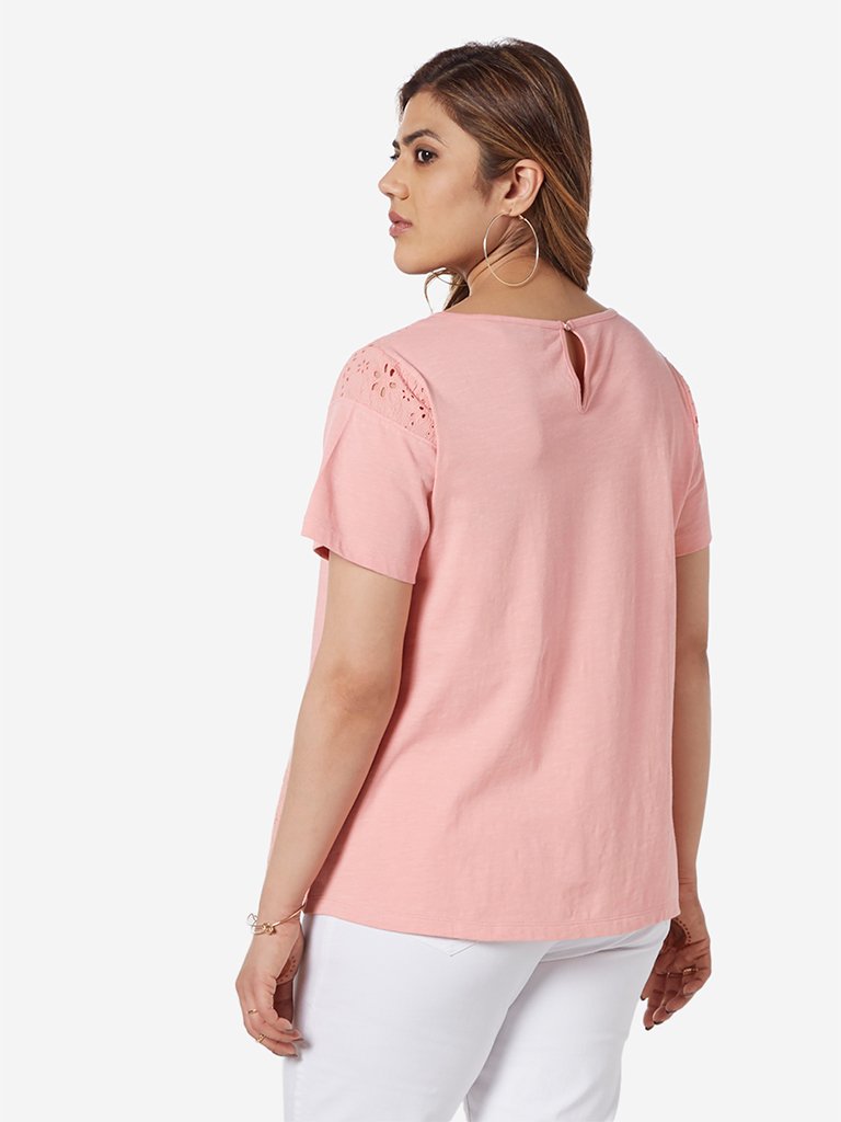 Gia Curve Pink Cut-Out Detailed Mike Top