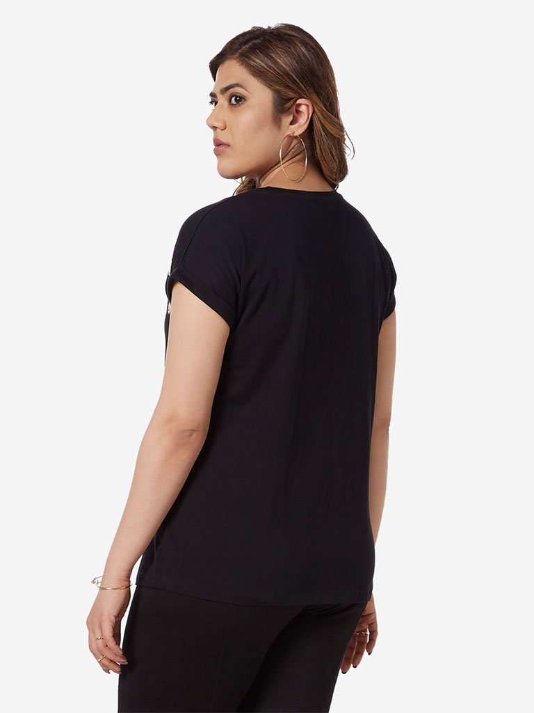 Gia Curve Black Floral Print Bella T-Shirt