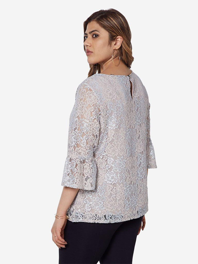 Gia Curve Taupe Floral Dorothy Top