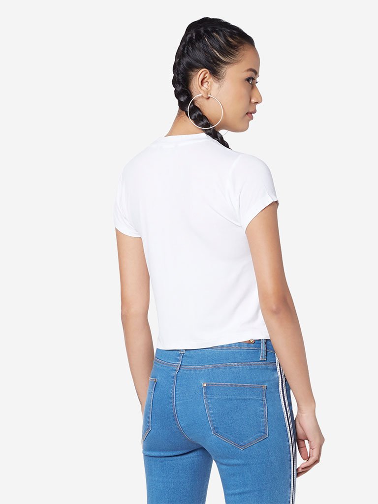 Nuon White Text Print Adora T-Shirt