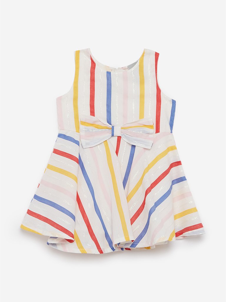 Baby HOP White Striped Andrea Dress