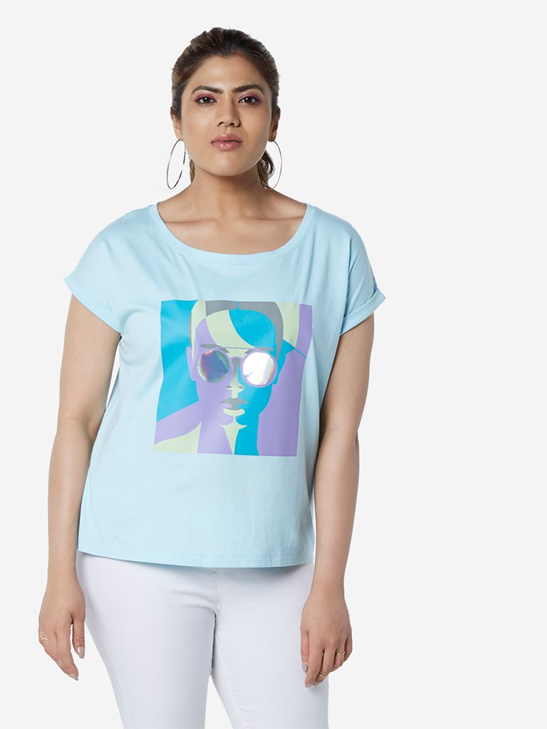 Sassy Soda Curve Light Blue Eddy T-Shirt