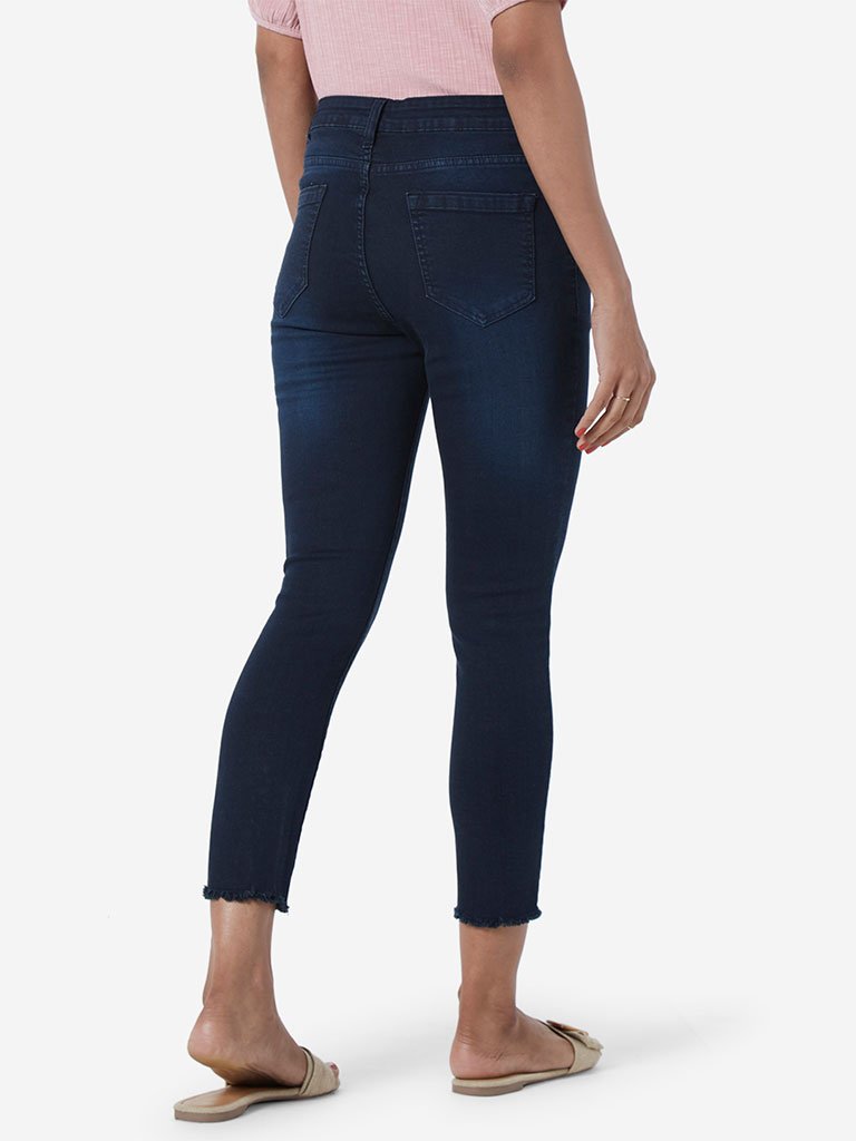LOV Dark Blue Jiana Cropped Jeans