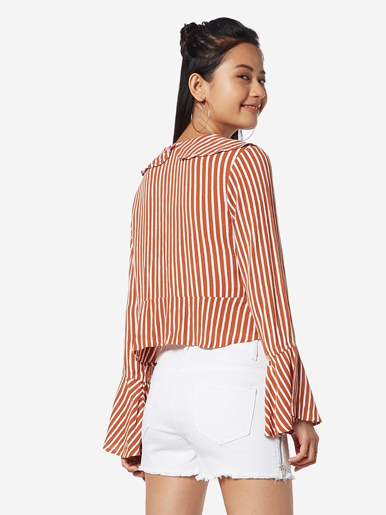 Nuon Tan Mase Striped Crop-Top
