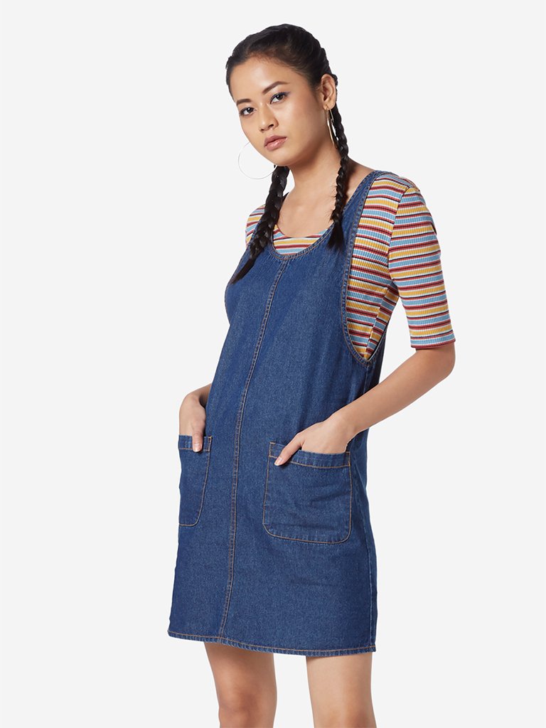 Nuon Blue Bill Denim Pinafore