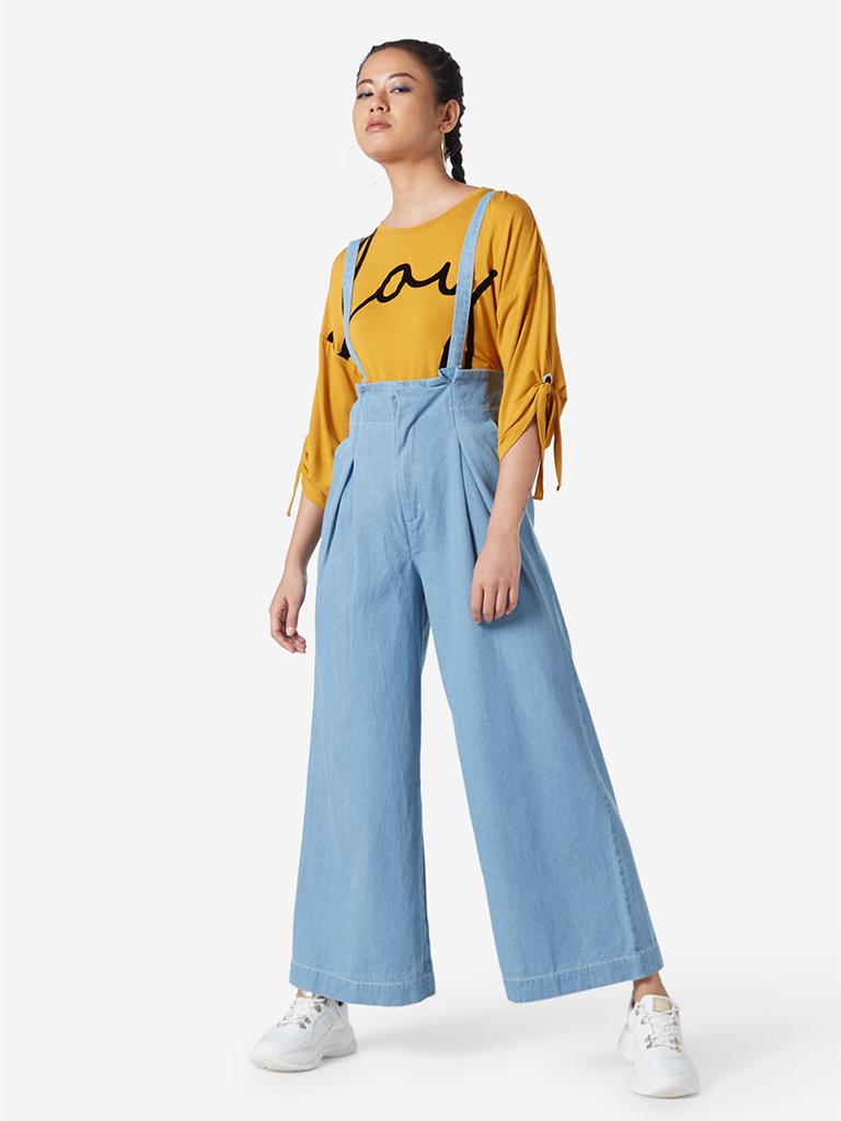 Nuon Blue Denim Flared Pants