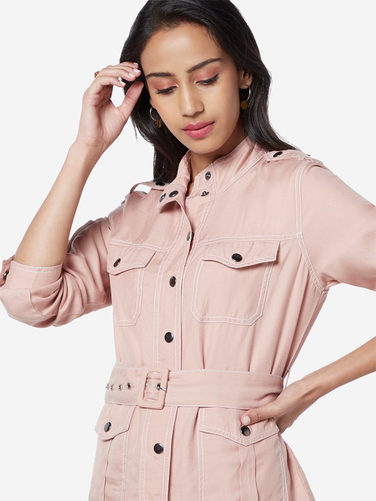 LOV Peach Gin Jacket With Belt