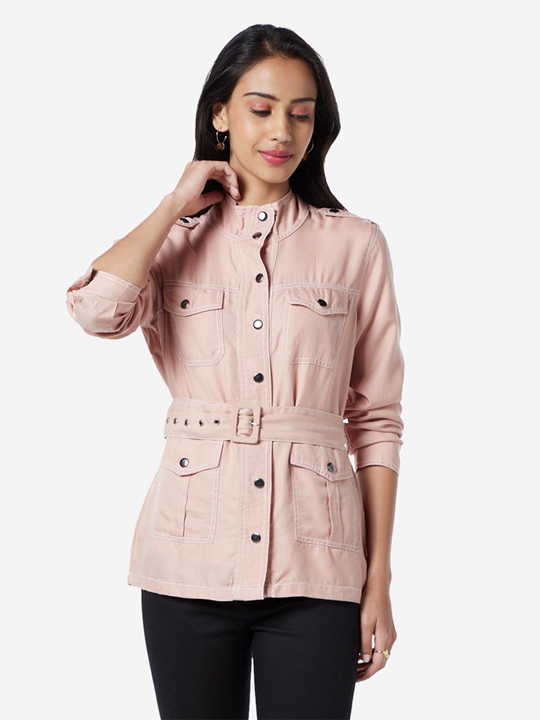 LOV Peach Gin Jacket With Belt