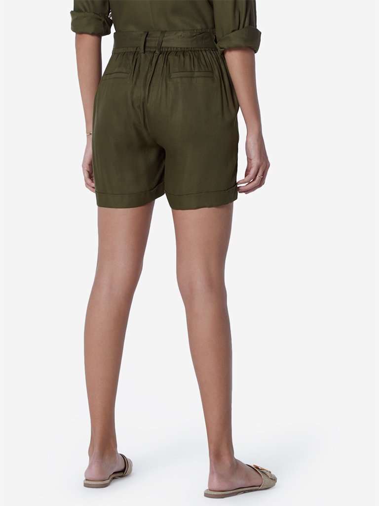LOV Khaki Jill Shorts With Belt