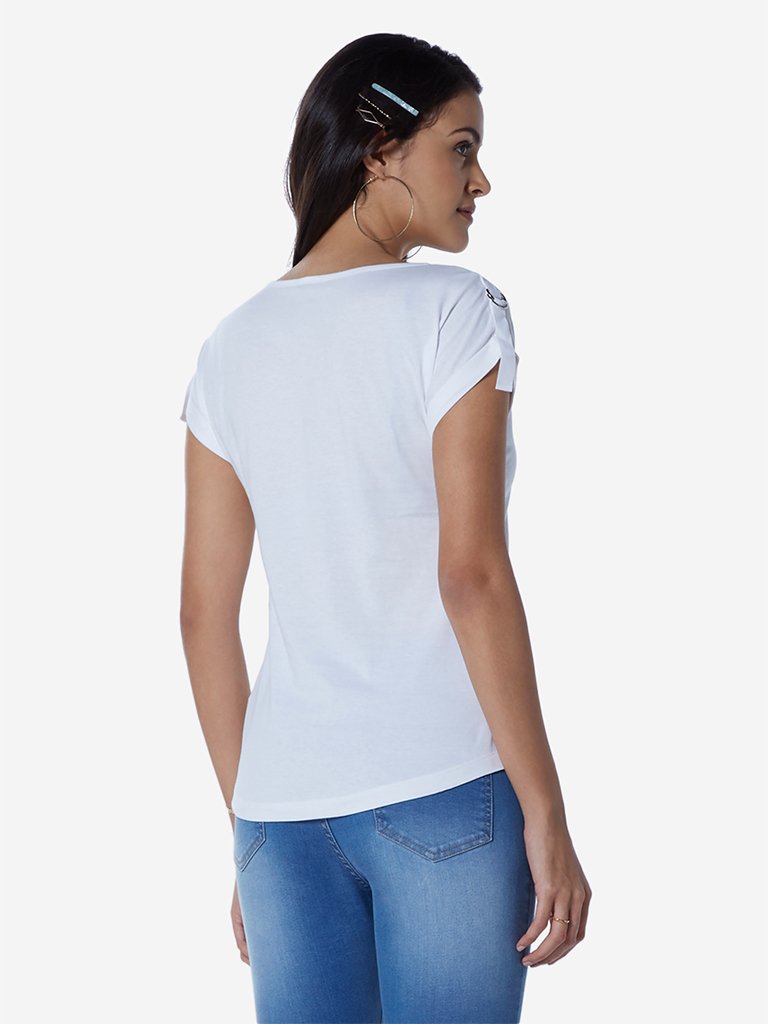 LOV White Typographic Print T-Shirt