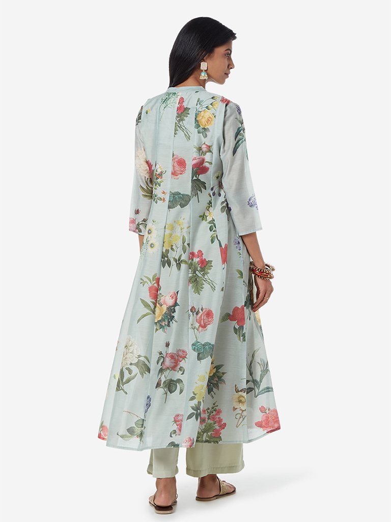 Vark Multicolour Floral Kurta And Palazzos Set