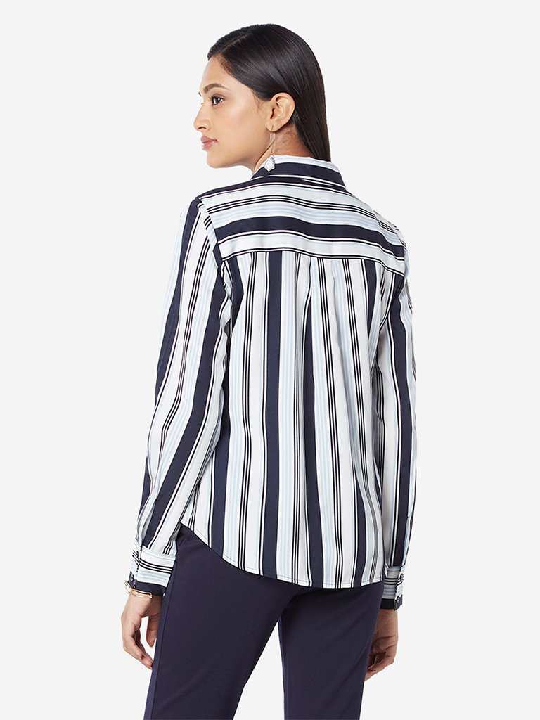 Wardrobe White Stripe Patterned Agnus Shirt