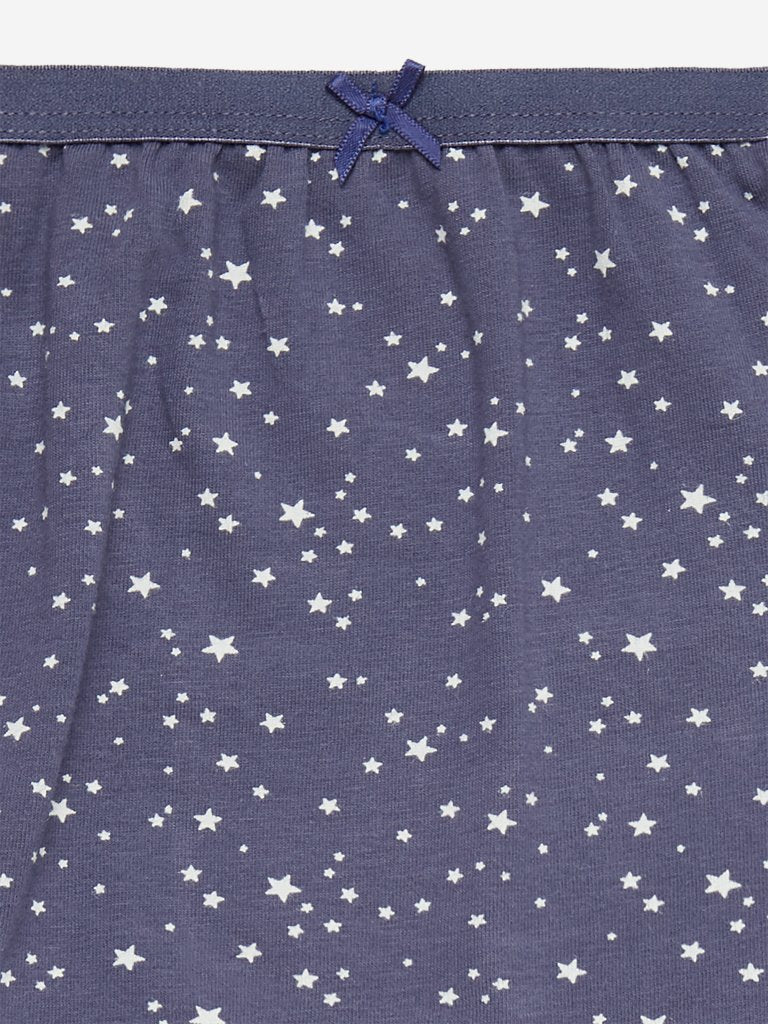 Wunderlove Blue Printed Full Briefs Set of Three