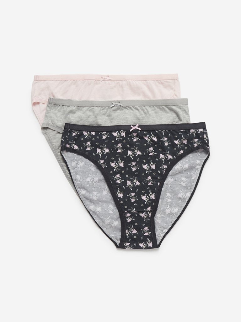 Wunderlove Pink Hi-Leg Briefs Pack of Three