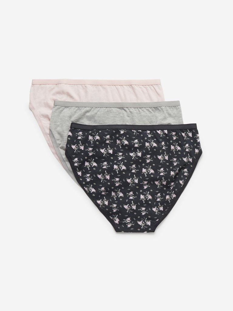 Wunderlove Pink Hi-Leg Briefs Pack of Three