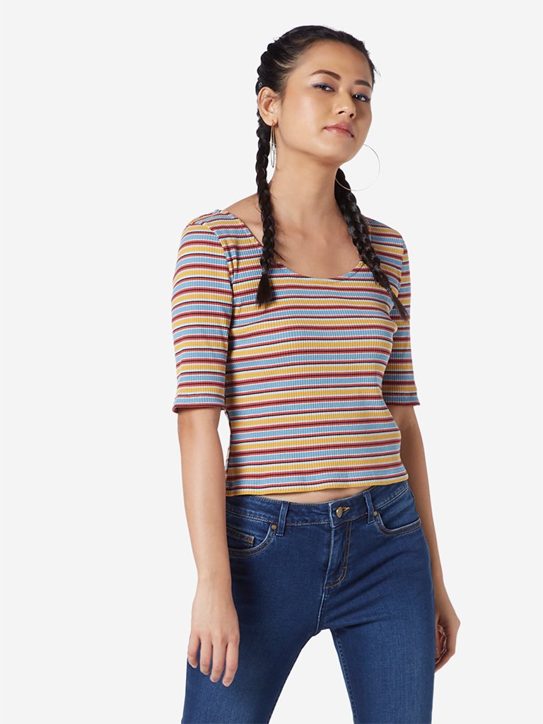 Nuon Multicolour Stripe Print Thomas T-Shirt