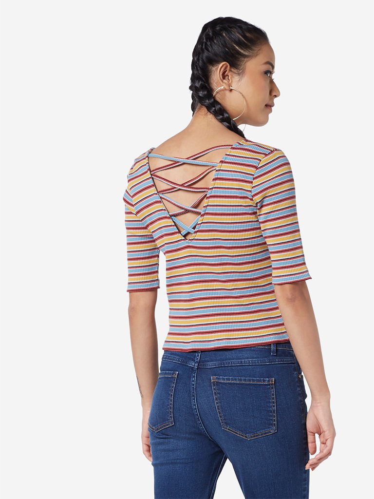 Nuon Multicolour Stripe Print Thomas T-Shirt