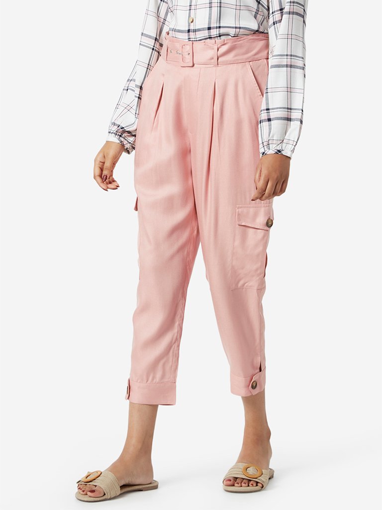 LOV Peach Bonnie Pants With Belt