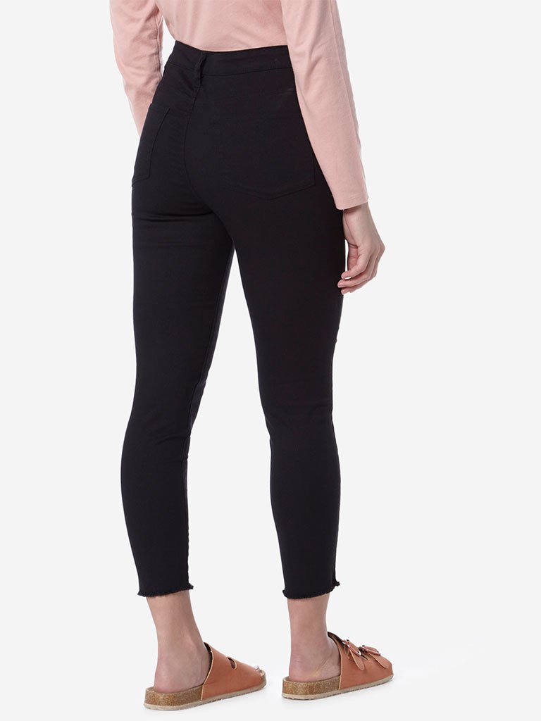 LOV Black Fario Cropped Denim Jeans