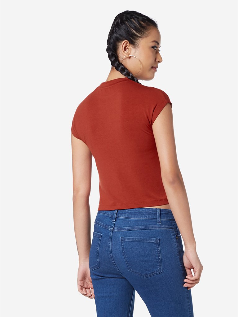 Nuon Rust Adorn Cropped T-Shirt