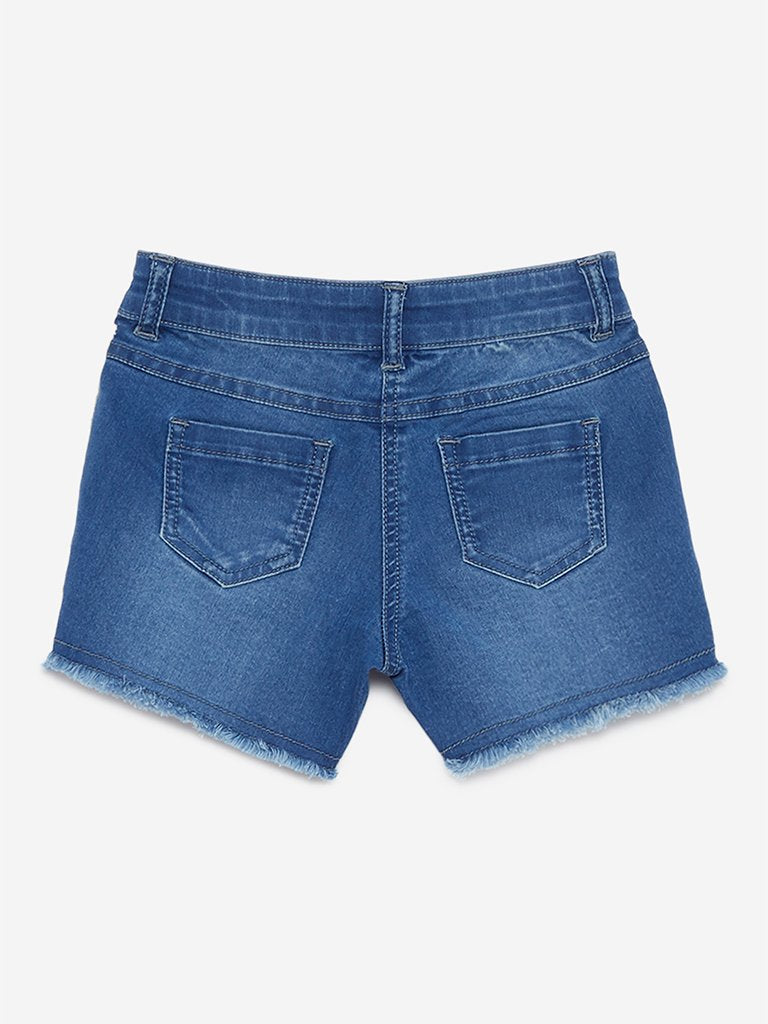 HOP Kids Blue Lace Pattern Shorts