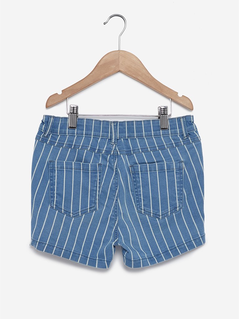Y&F Kids Blue Striped Shorts