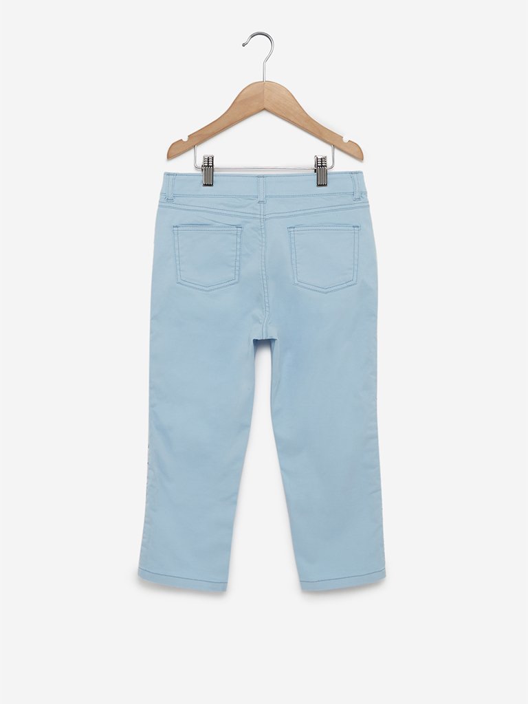 Y&F Kids Light Blue Reversible Sequin Jeans
