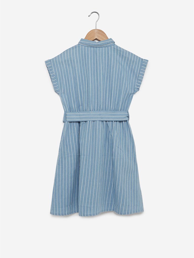 Y&F Kids Light Blue Doria Dress With Belt