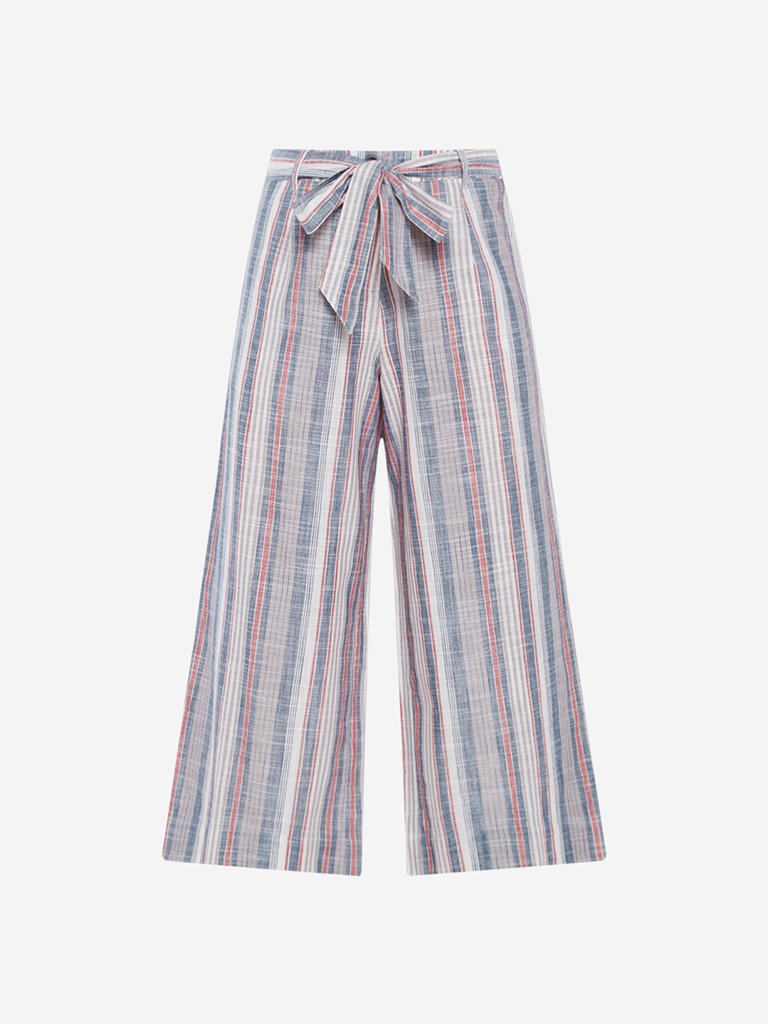 Bombay Paisley Multicolour Palazzos With Belt