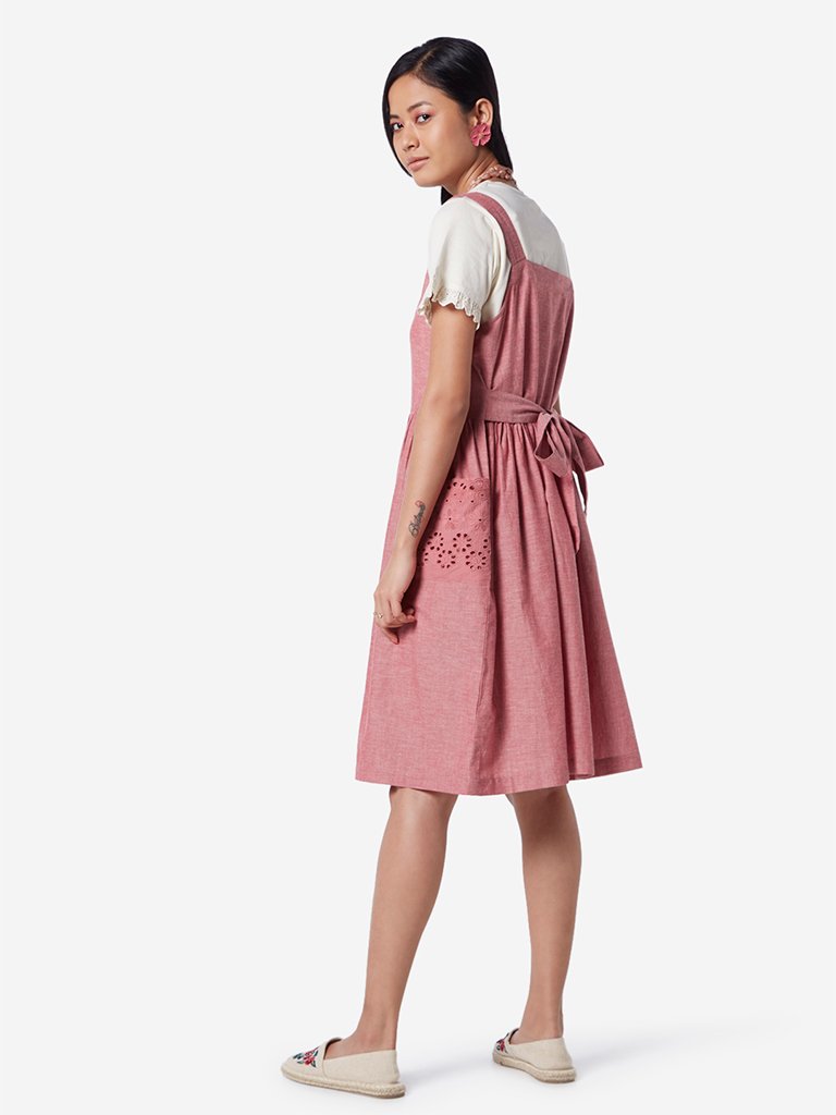 Bombay Paisley Dull Pink Fit-And-Flare Dress