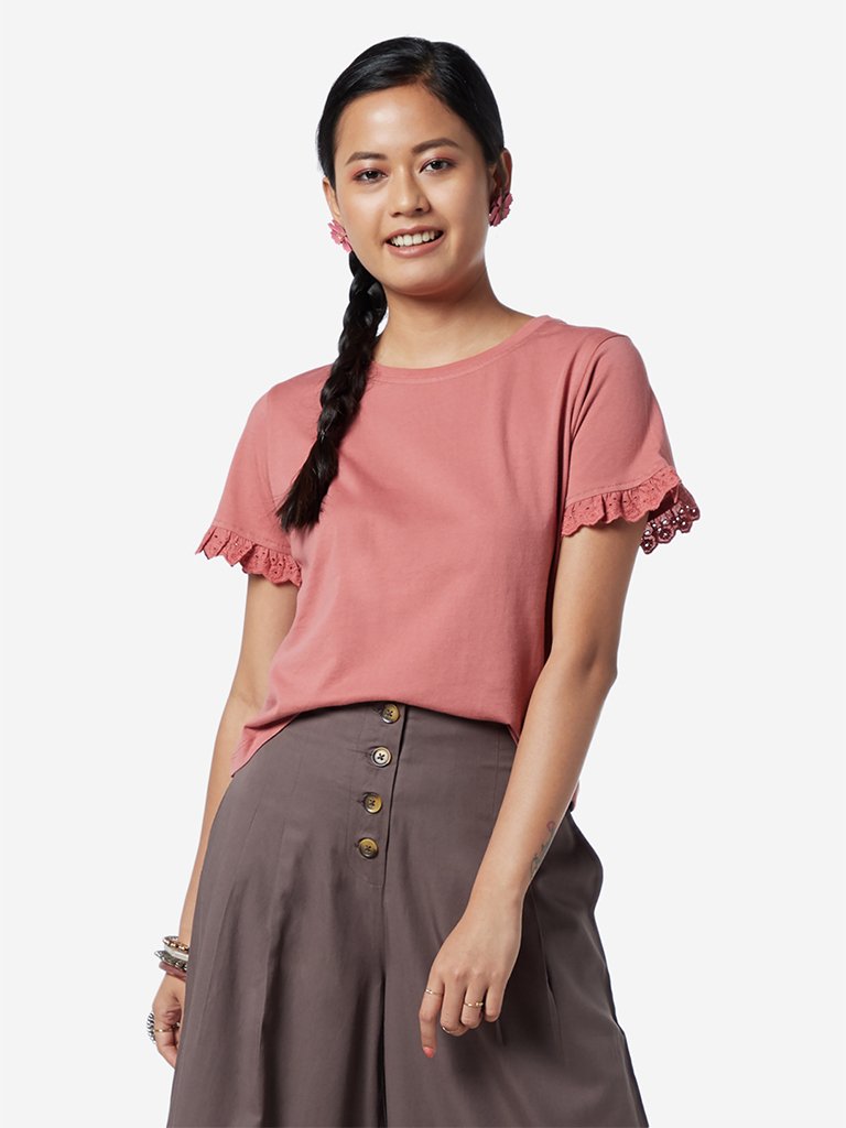 Bombay Paisley Persian Rose Cutout T-Shirt