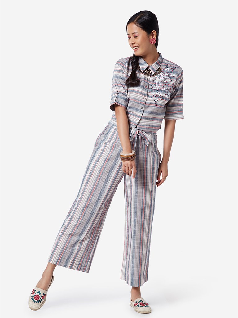 Bombay Paisley Multicolour Embroidered Crop-Top