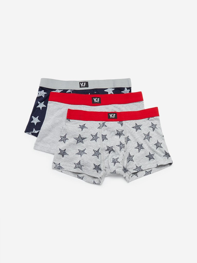 Y&F Kids Grey Boy Shorts Pack Of Three